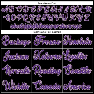 Custom Black Baseball Jersey with Purple-White - Image 2