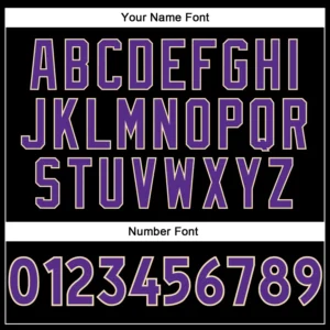 Custom Black Baseball Jersey with Purple-White - Image 3