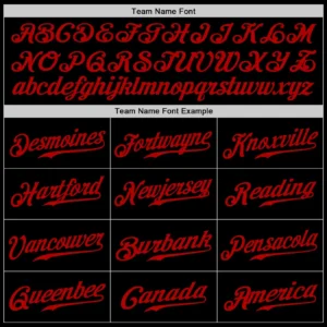 Custom Black Baseball Jersey with Red - Image 3
