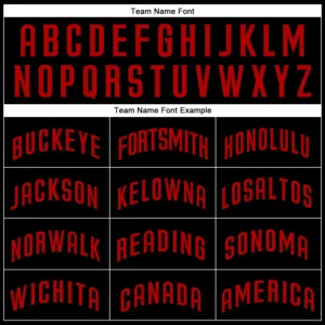 Custom Black Baseball Jersey with Red - Image 3