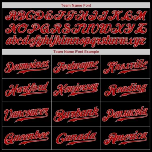 Custom Black Baseball Jersey with Red-Gray - Image 3