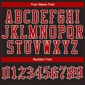 Custom Black Baseball Jersey with Red-White - Image 2