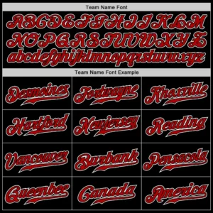 Custom Black Baseball Jersey with Red-White - Image 2
