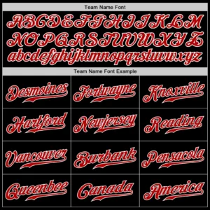 Custom Black Baseball Jersey with Red-White - Image 3