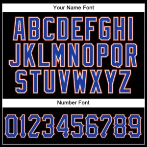 Custom Black Baseball Jersey with Royal-Orange - Image 2