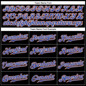 Custom Black Baseball Jersey with Royal-Orange - Image 3