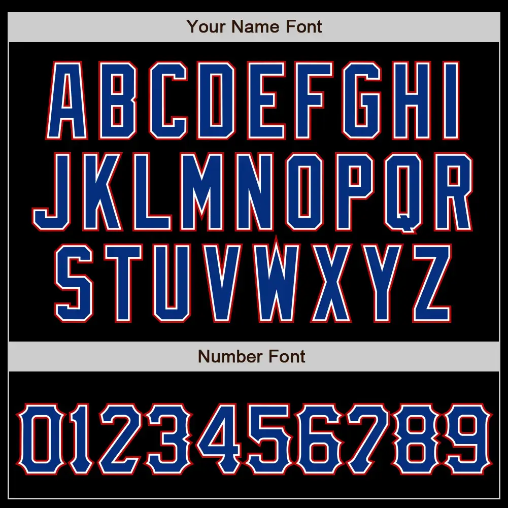 Custom Black Baseball Jersey with Royal-Red - Image 2