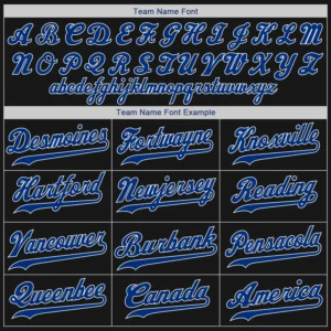 Custom Black Baseball Jersey with Royal-Red - Image 2