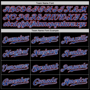 Custom Black Baseball Jersey with Royal-Red - Image 3