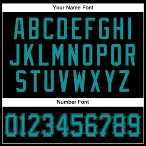Custom Black Baseball Jersey with Teal - Image 3