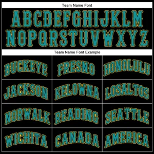 Custom Black Baseball Jersey with Teal-Gold - Image 2