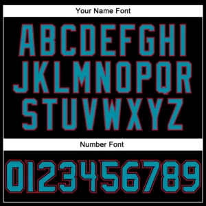 Custom Black Baseball Jersey with Teal-Red - Image 3