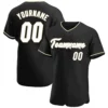 Custom Black Baseball Jersey with White-Cream