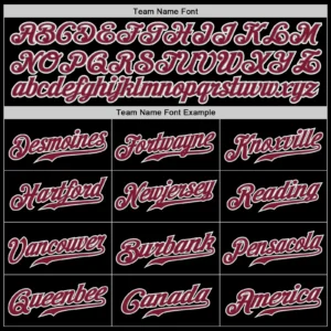 Custom Black Baseball Jersey with White-Crimson - Image 3