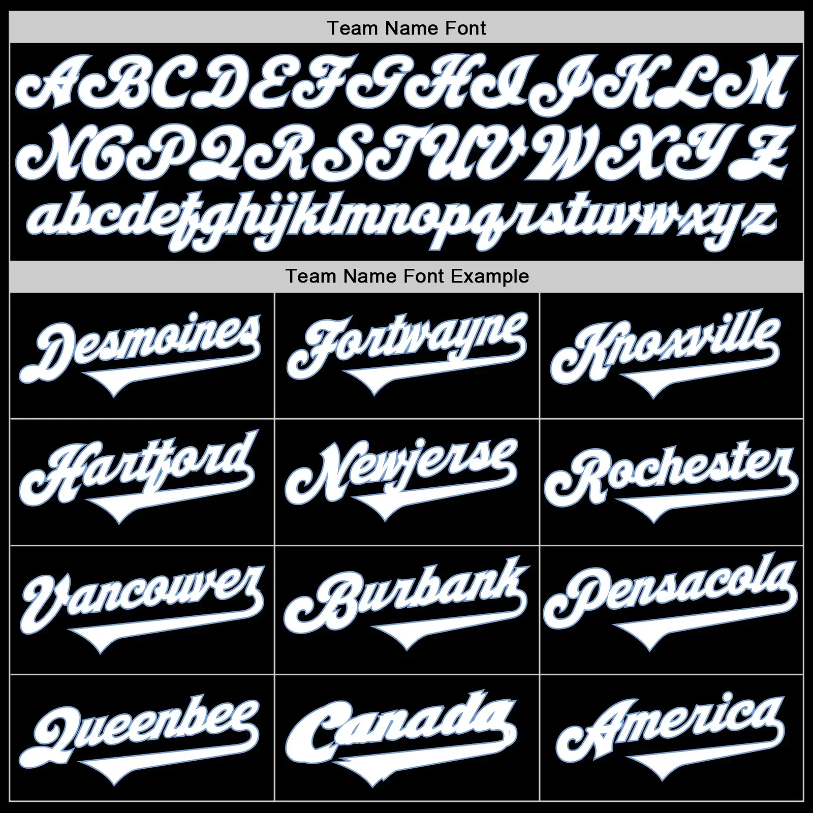 Custom Black Baseball Jersey with White-Light Blue - Image 2