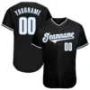 Custom Black Baseball Jersey with White-Light Blue