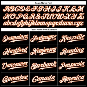 Custom Black Baseball Jersey with White-Orange - Image 2