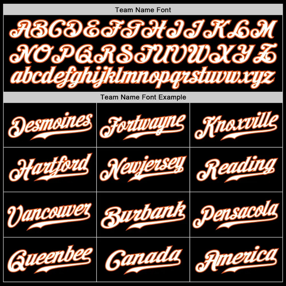 Custom Black Baseball Jersey with White-Orange - Image 2