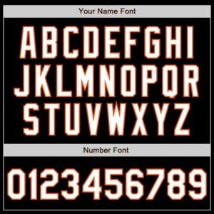 Custom Black Baseball Jersey with White-Orange - Image 3