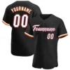 Custom Black Baseball Jersey with White-Orange