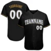 Custom Black Baseball Jersey with White-Royal-Old Gold