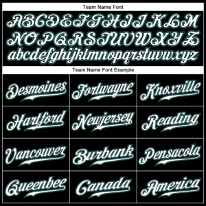 Custom Black Baseball Jersey with White-Teal - Image 2