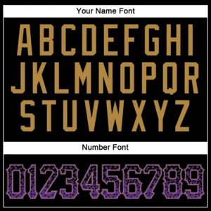 Custom Black Drift Fashion Baseball Jersey with Purple-Old Gold - Image 3