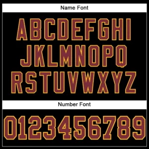 Custom Black Mesh Football Jersey with Burgundy-Gold - Image 3