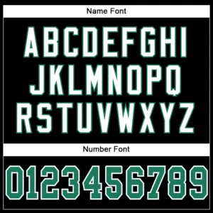 Custom Black Mesh Football Jersey with Kelly Green-White - Image 3