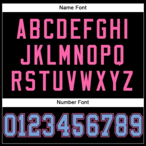 Custom Black Mesh Football Jersey with Light Blue-Pink - Image 3