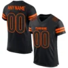 Custom Black Mesh Football Jersey with Orange