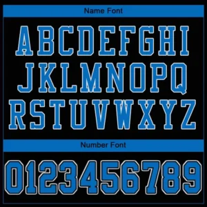 Custom Black Mesh Football Jersey with Panther Blue-White - Image 3