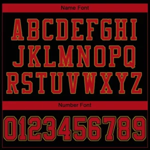 Custom Black Mesh Football Jersey with Red-Old Gold - Image 2