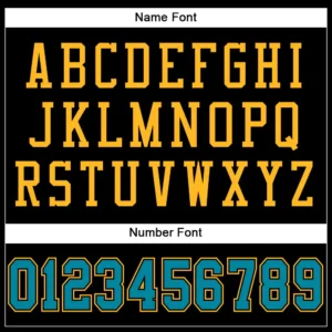 Custom Black Mesh Football Jersey with Teal-Gold - Image 2