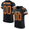 Custom Black Mesh Football Jersey with Texas Orange-White
