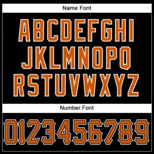 Custom Black Mesh Football Jersey with Texas Orange-White - Image 3