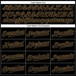 Custom Black Pinstripe Baseball Jersey with Black-Old Gold - Image 2