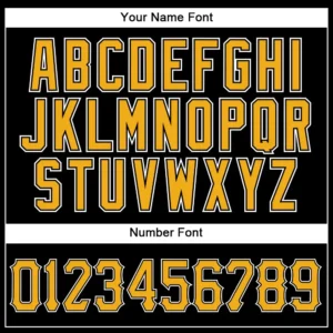 Custom Black Pinstripe Baseball Jersey with Gold-White - Image 3
