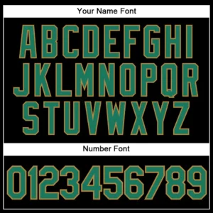 Custom Black Pinstripe Baseball Jersey with Kelly Green-Old Gold - Image 3