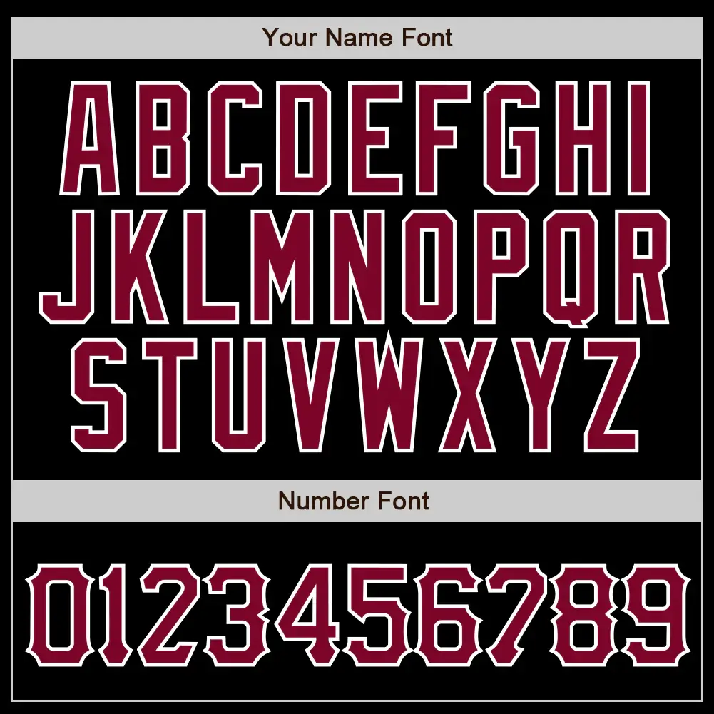 Custom Black Pinstripe Baseball Jersey with Maroon-White - Image 2