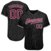 Custom Black Pinstripe Baseball Jersey with Maroon-White
