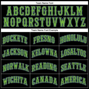 Custom Black Pinstripe Baseball Jersey with Neon Green - Image 2