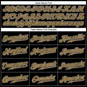 Custom Black Pinstripe Baseball Jersey with Old Gold-White - Image 2