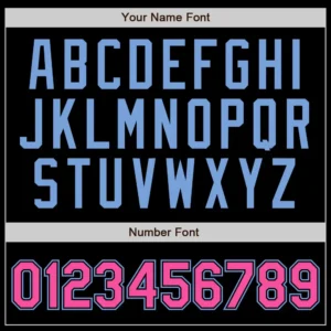 Custom Black Pinstripe Baseball Jersey with Pink-Light Blue - Image 2