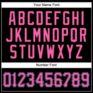 Custom Black Pinstripe Baseball Jersey with Pink-Light Blue - Image 3