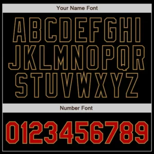 Custom Black Pinstripe Baseball Jersey with Red-Old Gold - Image 2