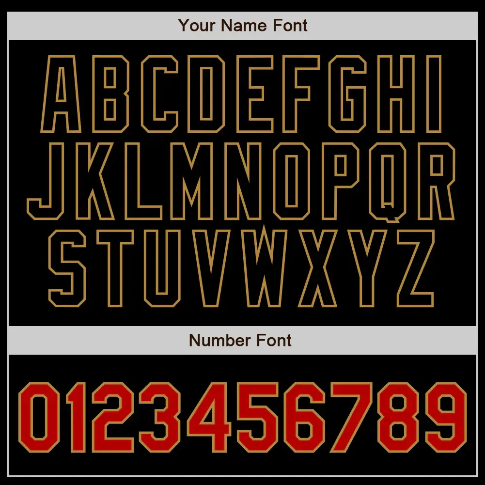 Custom Black Pinstripe Baseball Jersey with Red-Old Gold - Image 2