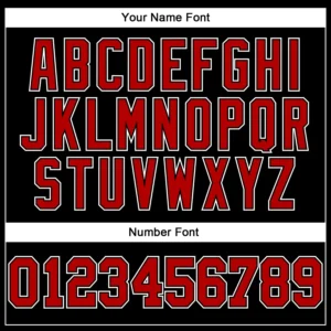 Custom Black Pinstripe Baseball Jersey with Red-White - Image 3
