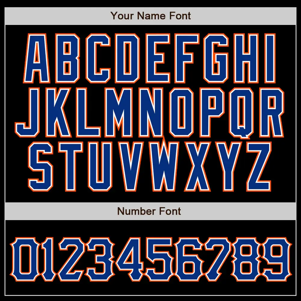 Custom Black Pinstripe Baseball Jersey with Royal-Orange - Image 2