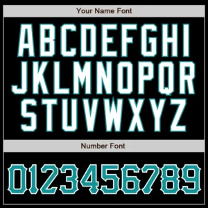 Custom Black Pinstripe Baseball Jersey with Teal-White - Image 2
